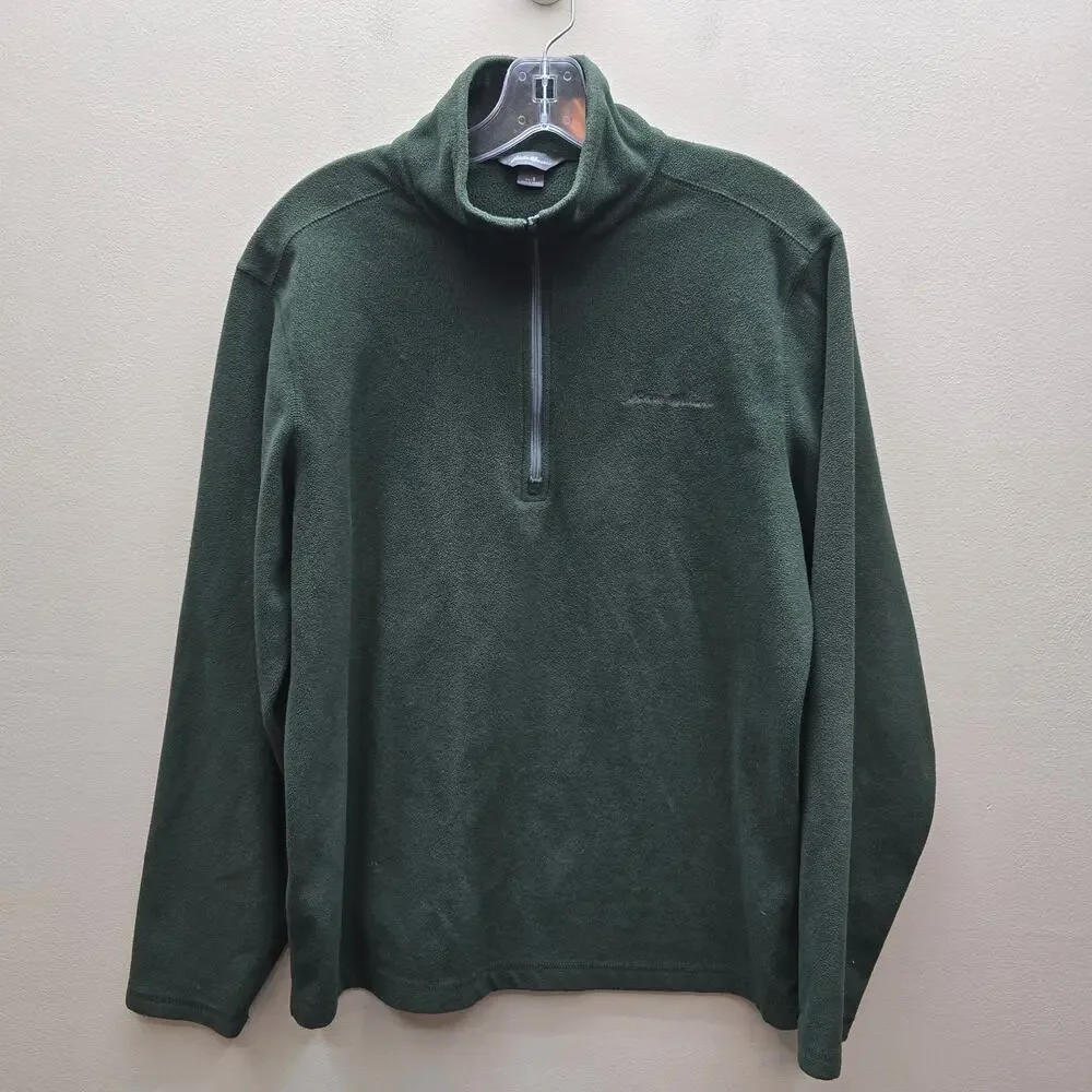 Eddie Bauer Men's Half Zip Pullover Fleece Sweater Outdoor Olive Green Small